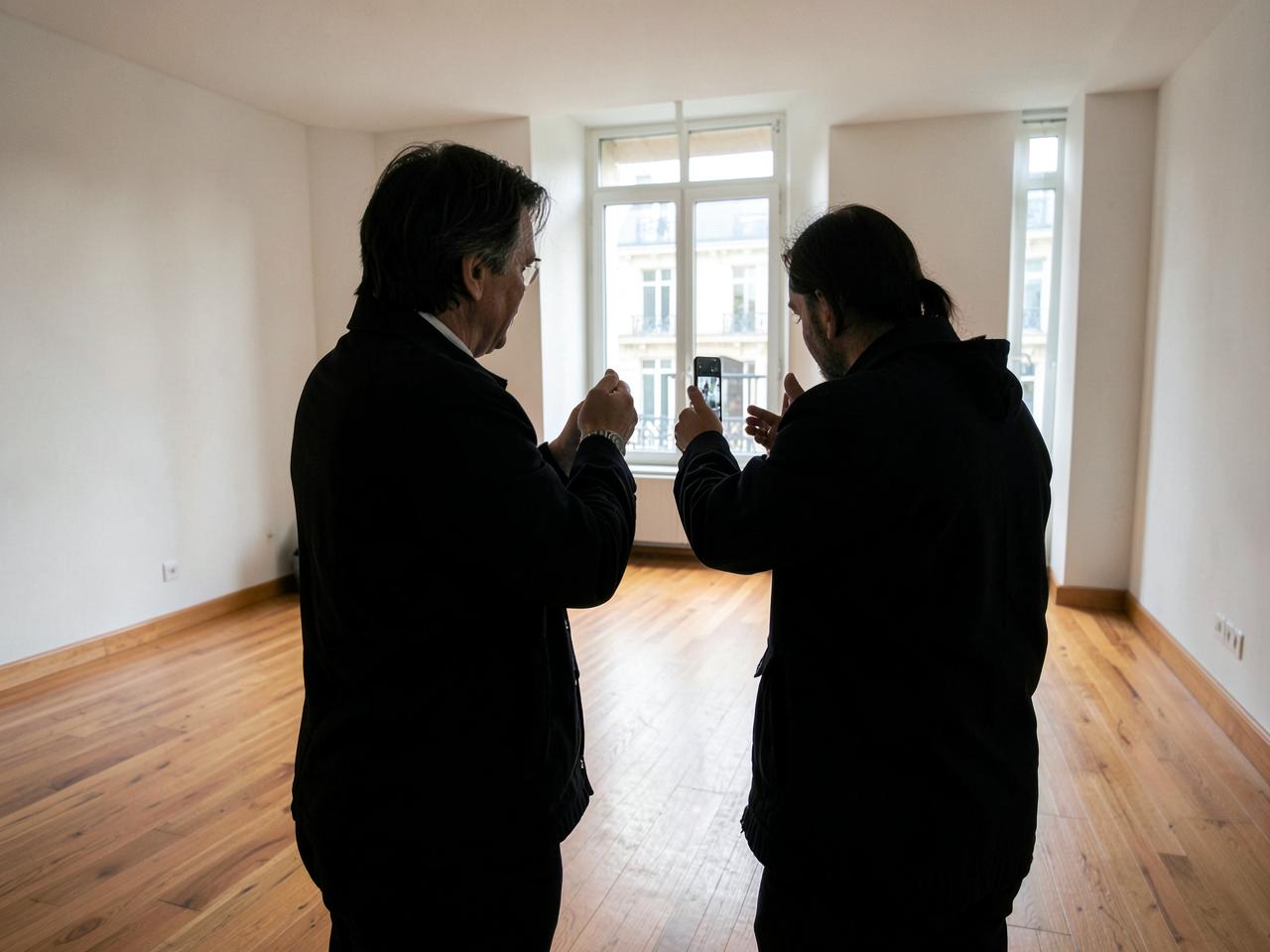 Un agent VIZY photographie une pièce vide lors d'une visite de vérification